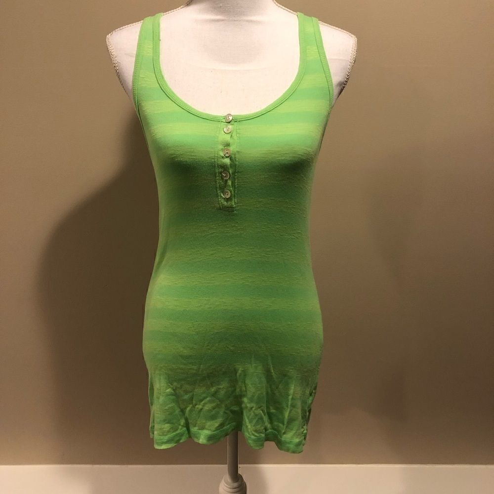 Splendid Lime Green Striped Tank Top